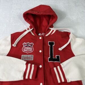 Liverpool Bomber Jacket Mens XL Hooded‎ Embroidered England FC Soccer Futbul
